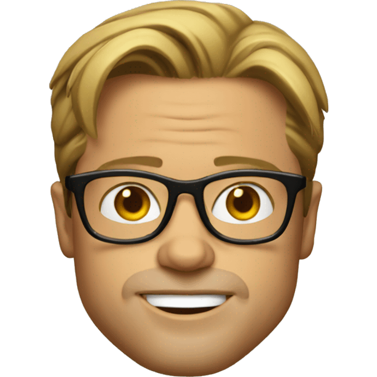 Brad Pitt with glasses emoji