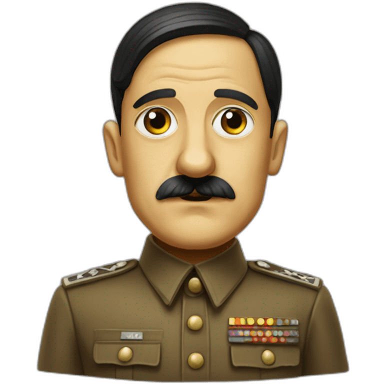 Hitler, realistic, small mustard emoji