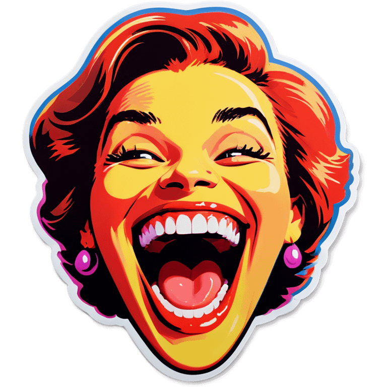 Pop art laughing  emoji