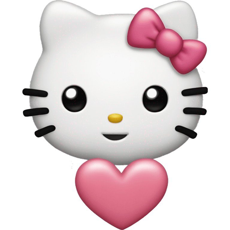 Hello kitty with heart eyes emoji