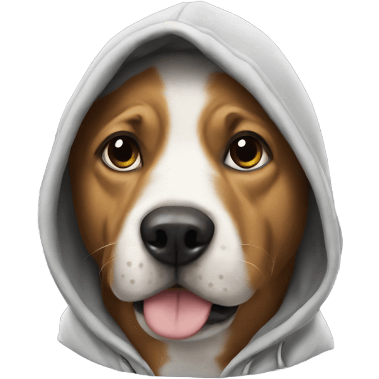 Dog wearing hoodie emoji