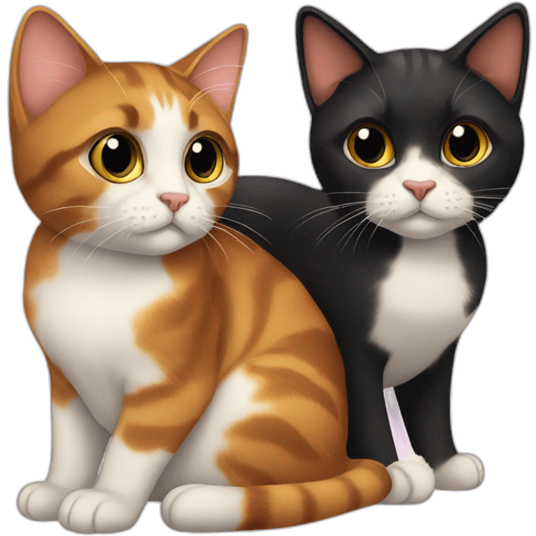 1-calico-cat-and-1-black-female-cat emoji