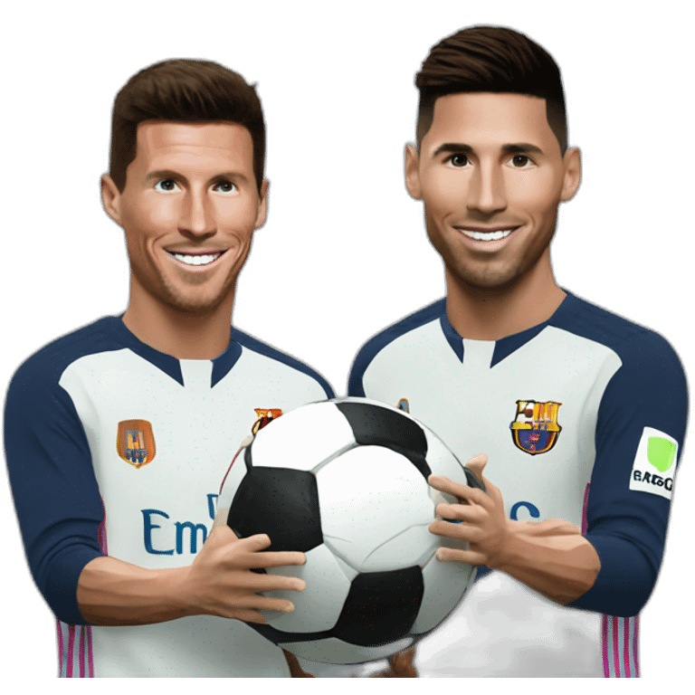 Ronaldo with messi emoji