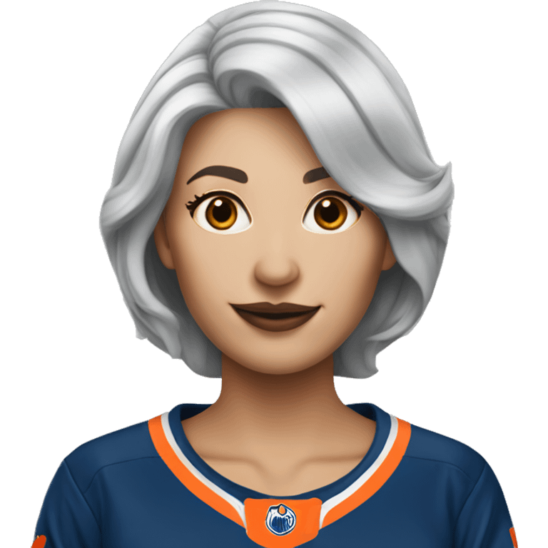 Edmonton Oilers female grey hair emoji