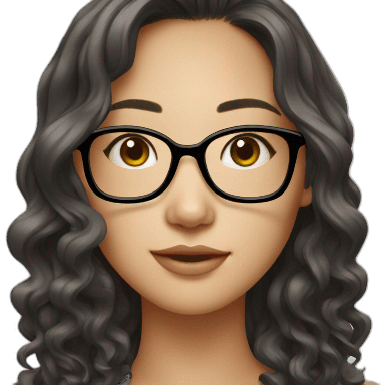 hot-asian-girl-with-wavy-hair-and-ractangular-glasses emoji