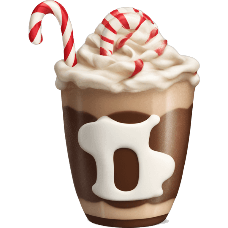 Mocha with cream and candy canes  emoji