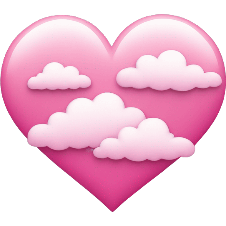 Pink heart with clouds emoji