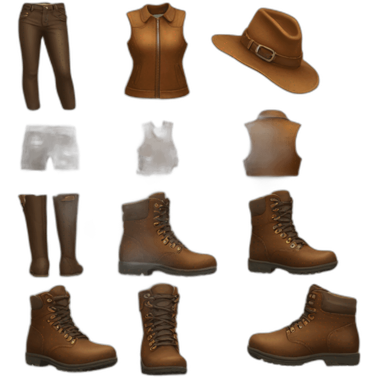 leather clothing and boots emoji