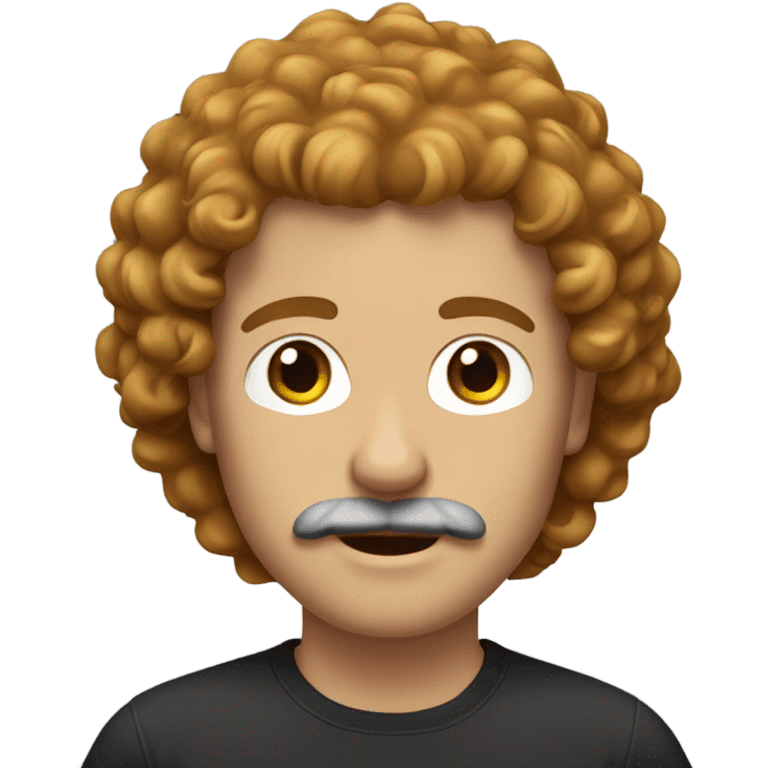 white man whit caramel curly hair and mustache emoji