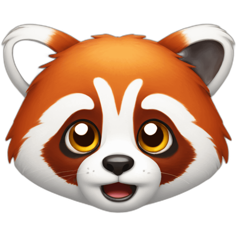 shocked cute red panda face emoji