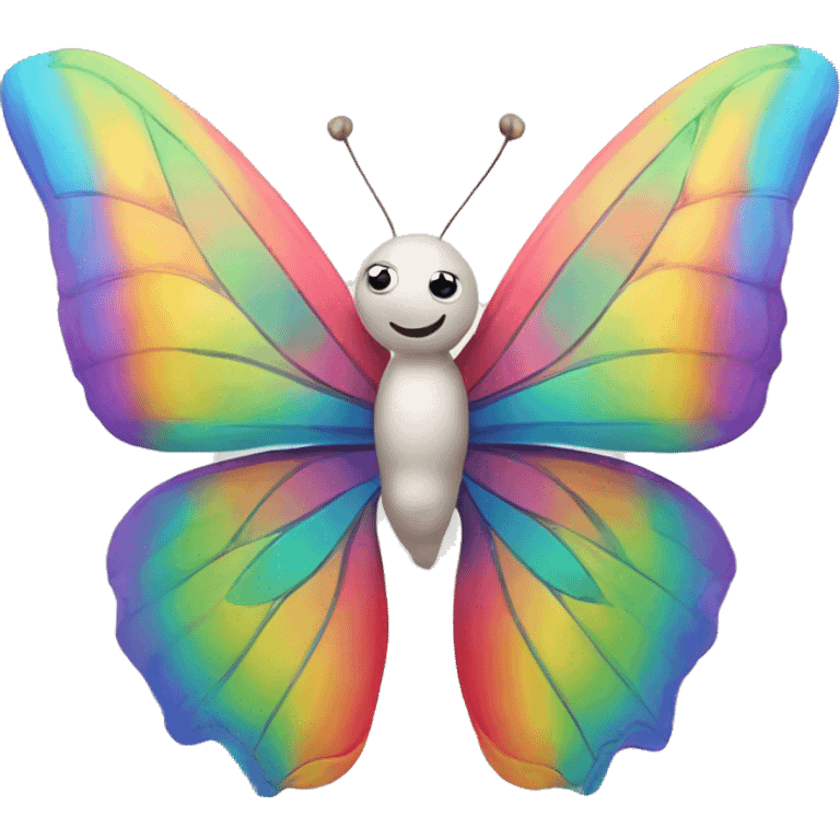 Mariposa volando sobre un arcoiris emoji