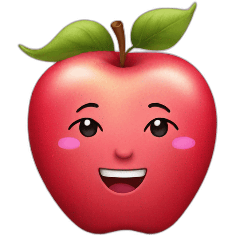 smiling red apple wearing a pink dress emoji