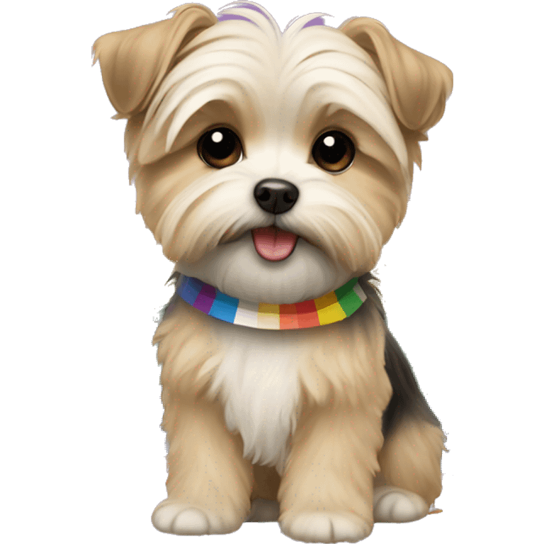 Morkie with pride flag  emoji