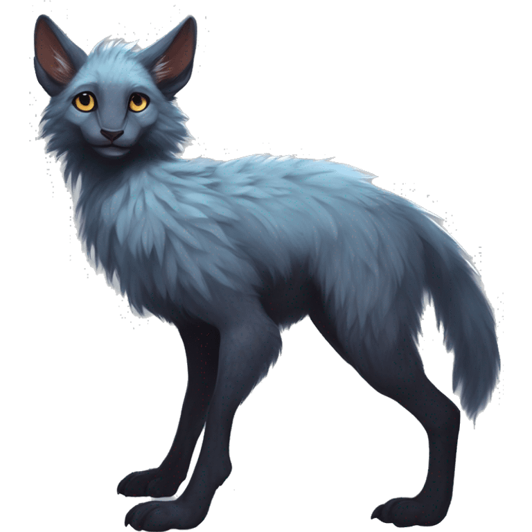  Cute Edgy Realistic Rare Fantasy Fluffy Slim Vernid-Trico-Melprin-species by LiLaiRa, by Falvie, full body emoji