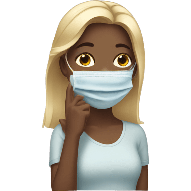 Girl doing a face mask  emoji