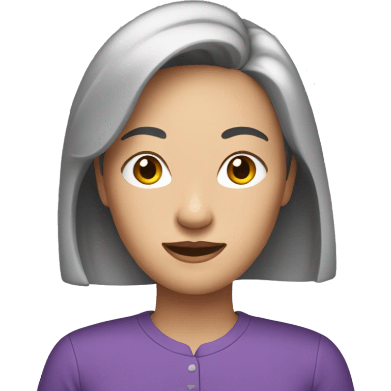 Asian Woman in Her 40s wearing purple shirt emoji