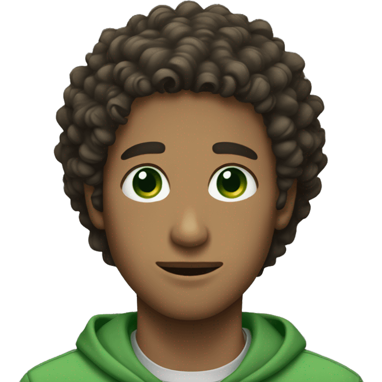 Guy with curly hair and green eyes  emoji