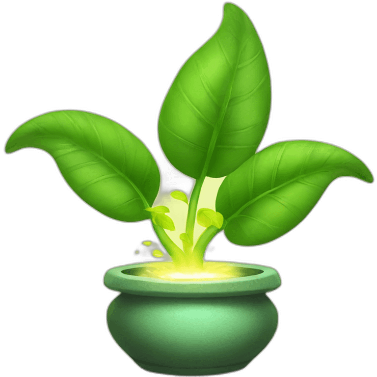 plant in a divine pot pulsing with energy emoji