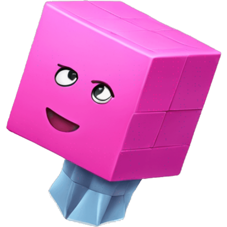 Pink cubes and rocket combine
Cute
 It's flying emoji