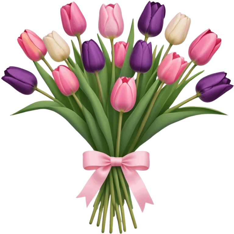 dark pastel tulip bouquet  emoji