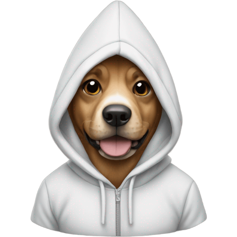 4D Dog wearing a hoodie emoji