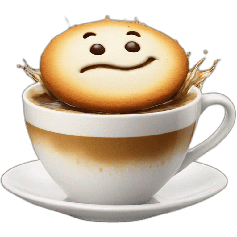 cookie splashing in a cappuccino emoji