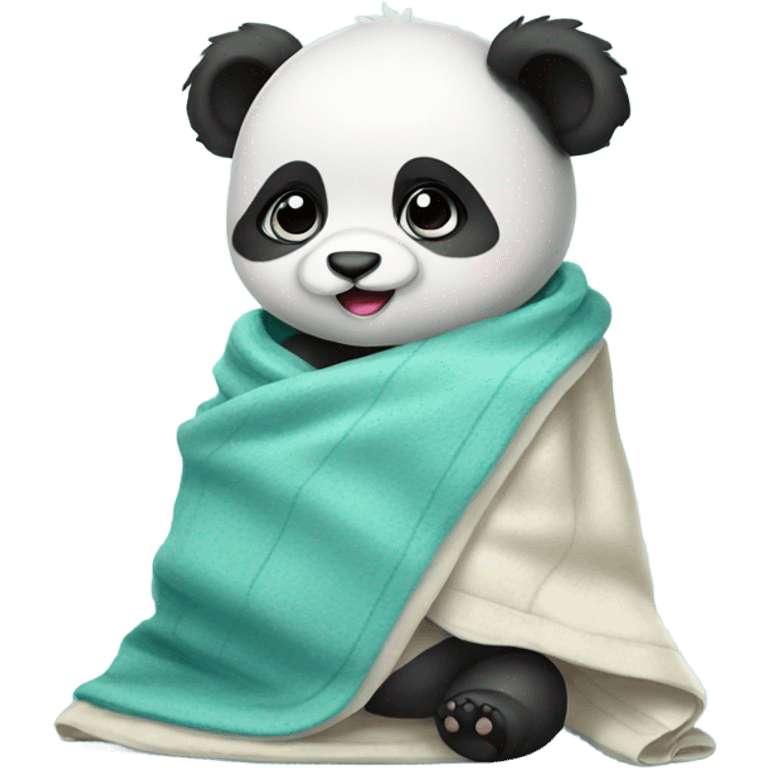 Baby panda with blanket emoji