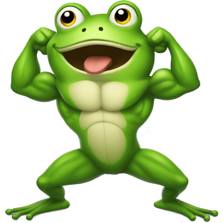 frog flexing muscle emoji