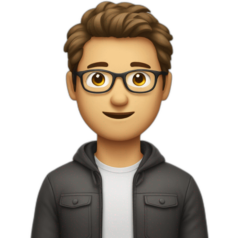 Mann , braune Haare und Brille mit Mülleimer emoji