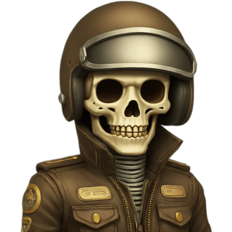 piloto vintage skelleton emoji