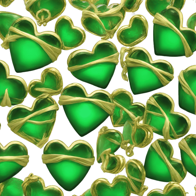 emerald gold glass heart emoji