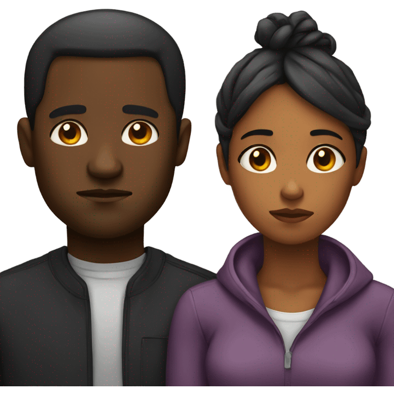 sad black man and woman emoji