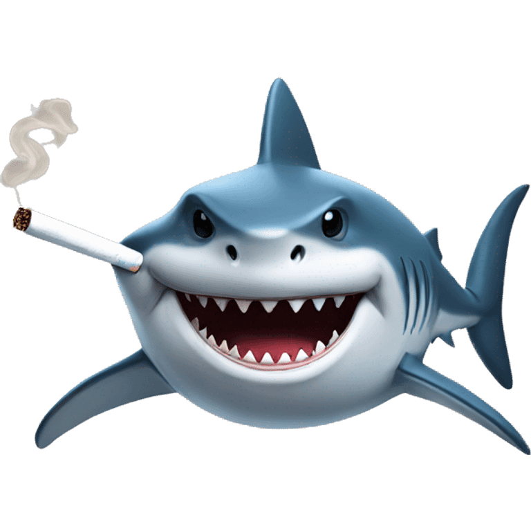 Shark holding a cigarette emoji