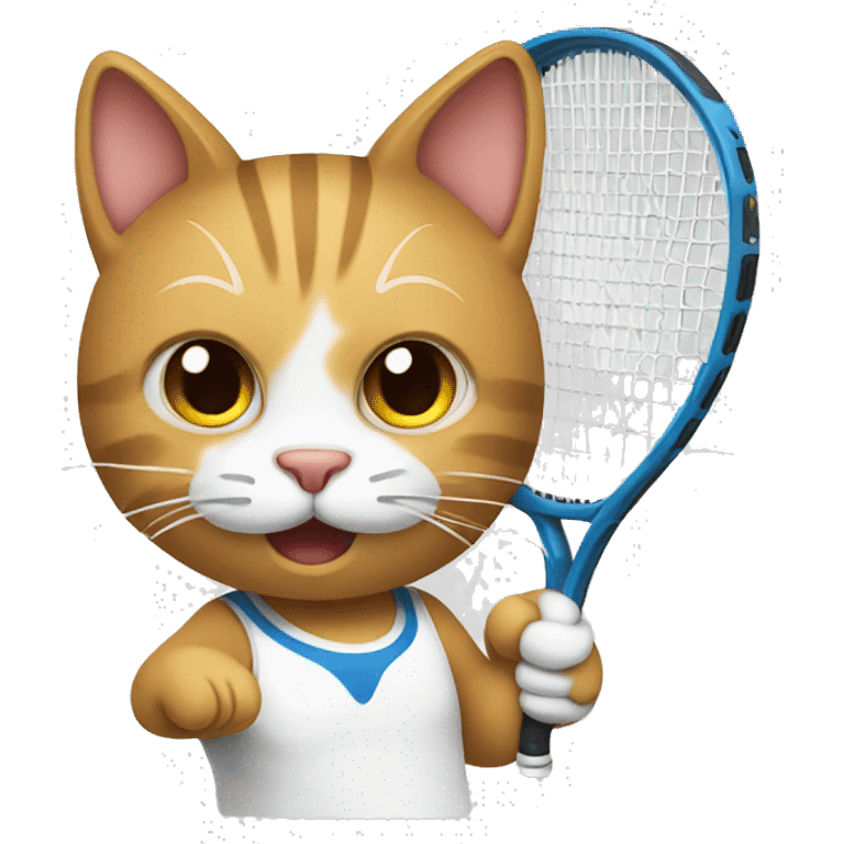 Cat playing tennis emoji