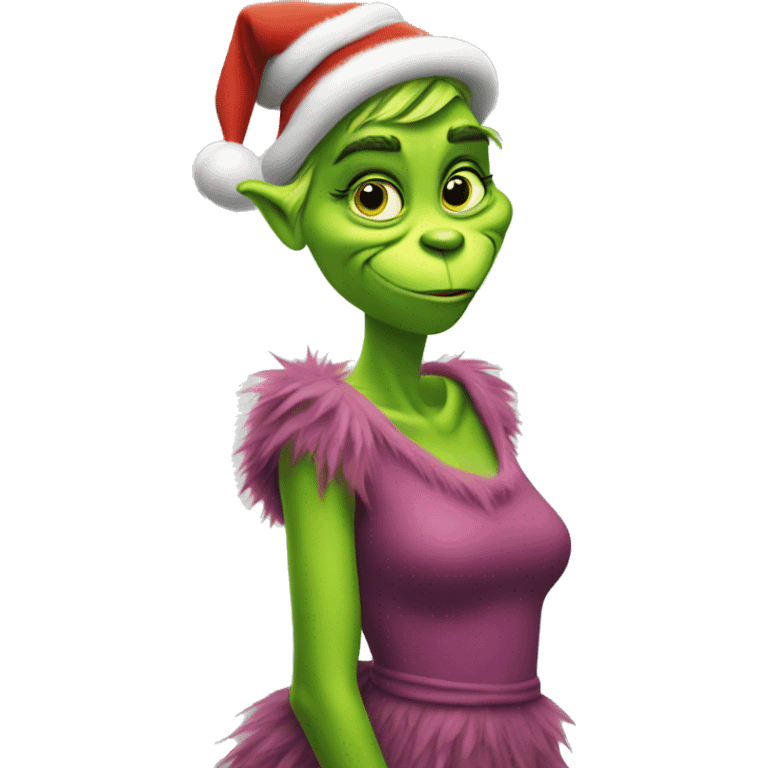 Grinch in a dress emoji