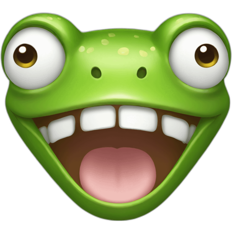 frog face laugh emoji