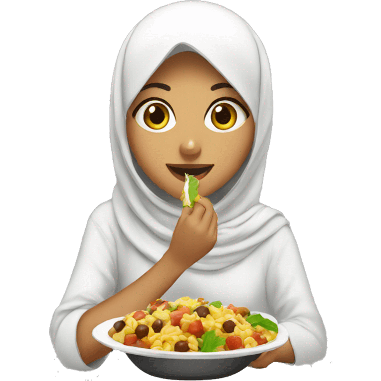 A muslim girl eating ramdan food emoji