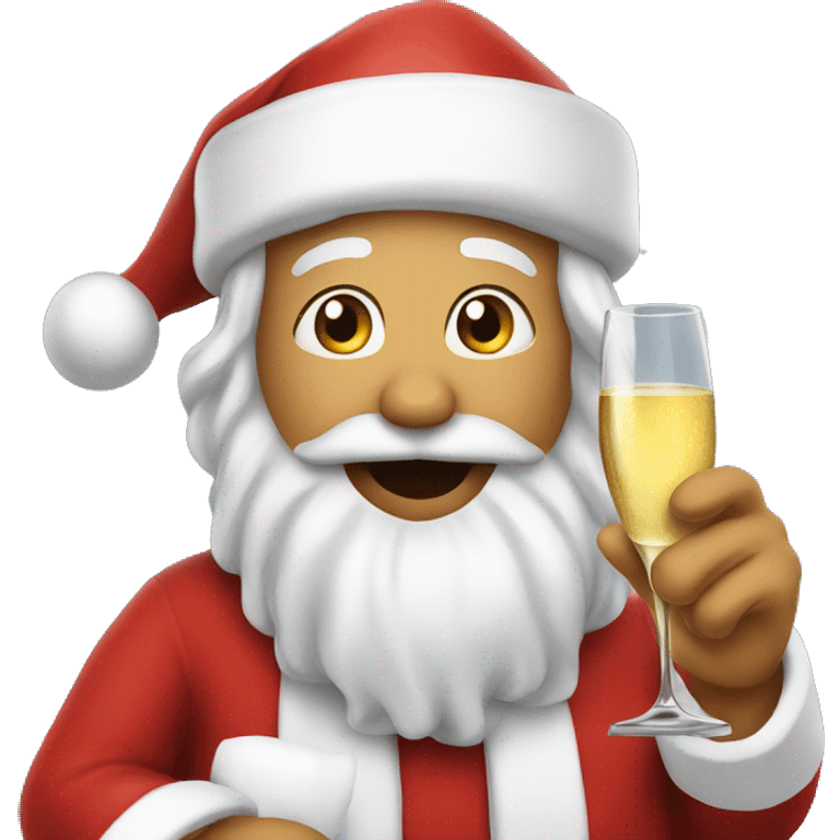 Santa with champagne emoji