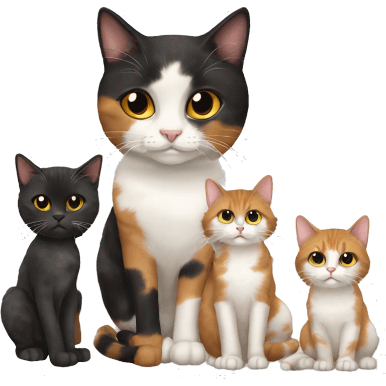 calico cat with a couple of brunettes emoji