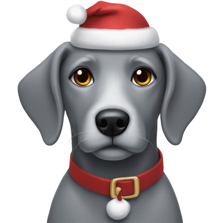 Christmas gray dog emoji