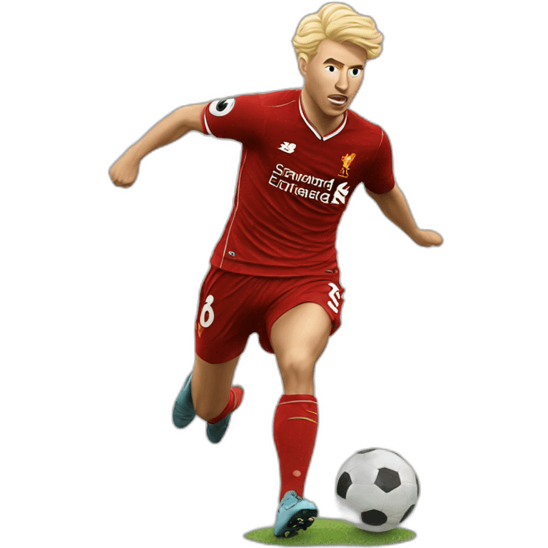 blonde liverpool player kicking emoji