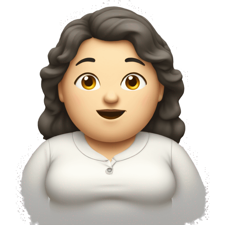 fat woman happy emoji