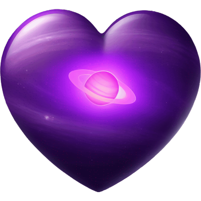 heart shape purple saturn planet emoji