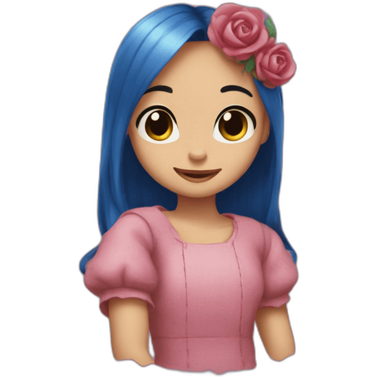 Stitch en rose emoji