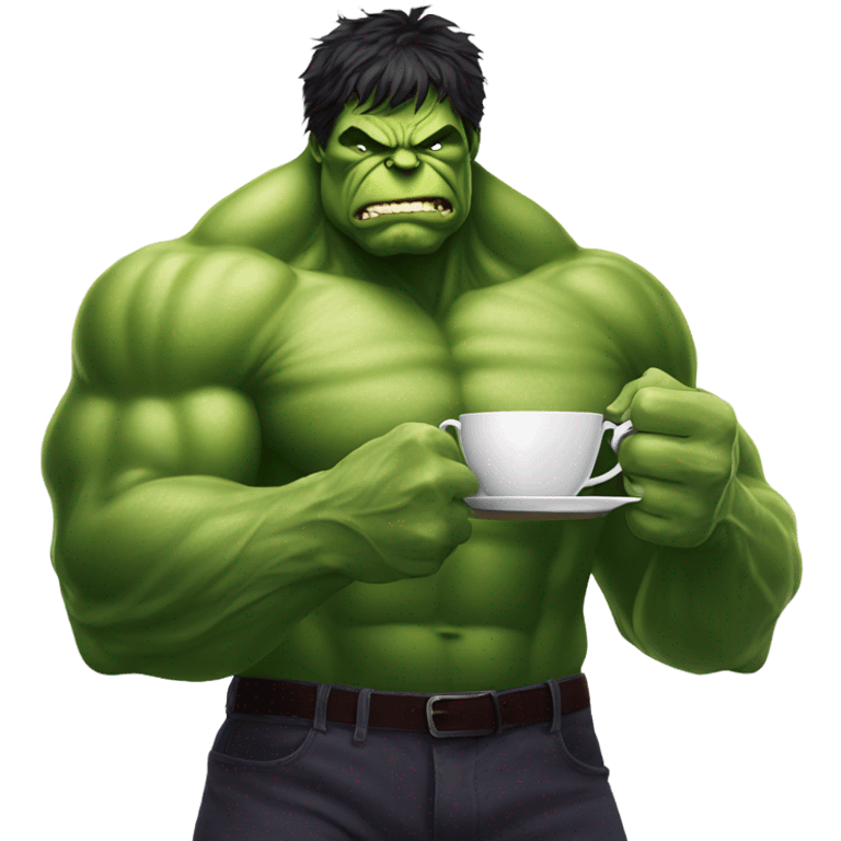 Incredible Hulk sipping hot tea  emoji