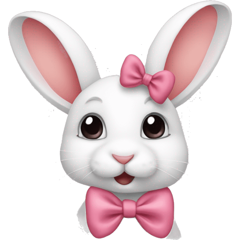 Cute bunny with a bow emoji