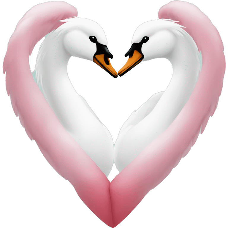 2 swans creating a heart with their heads emoji