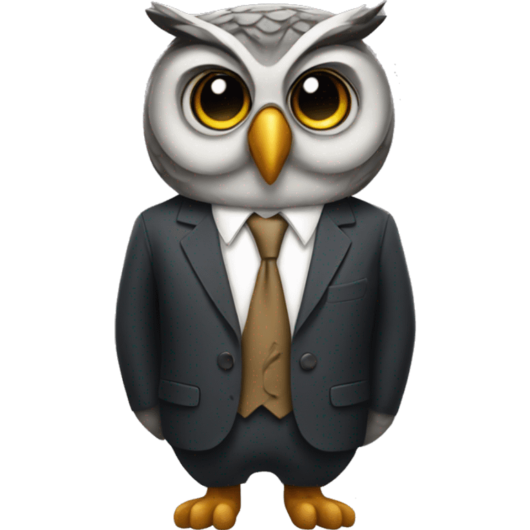 owl in a suit looking smart emoji