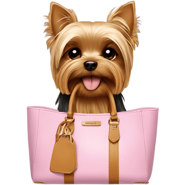 Yorkie with Birkin handbag  emoji