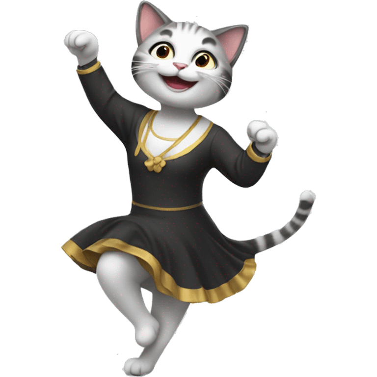 happy girl cat dancing emoji